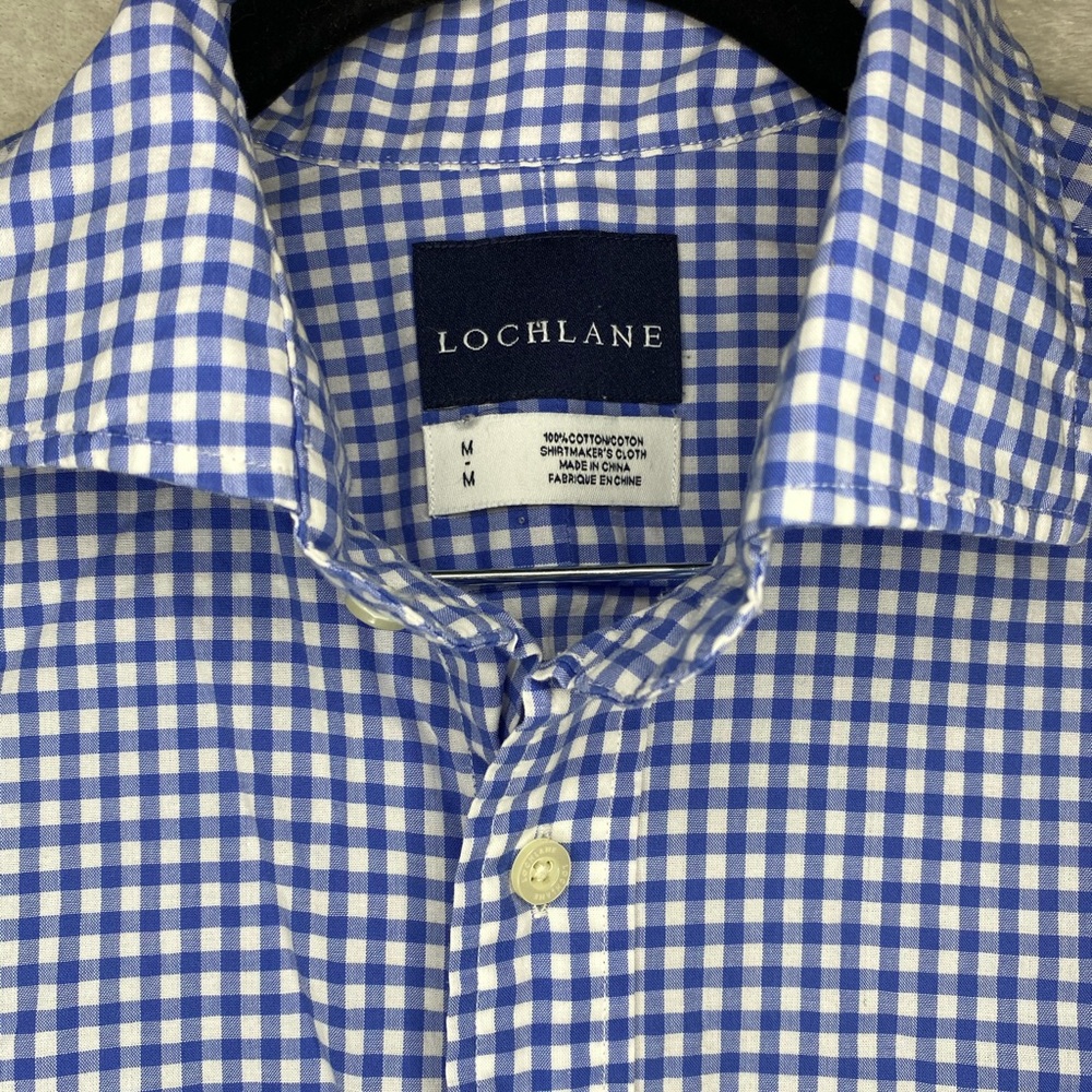 Lochlane gingham men’s 100% cotton shirt Sz M - Picture 3 of 4